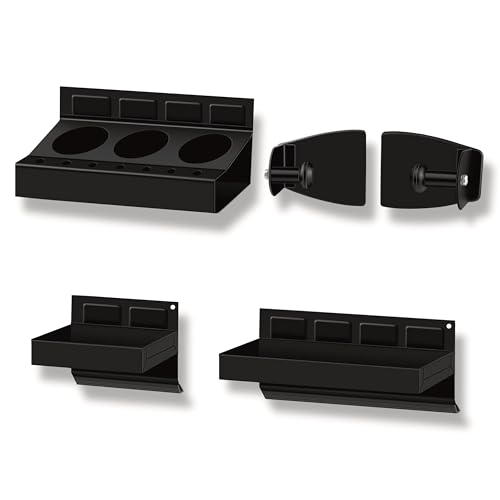 C&T 4-Piece Magnetic Toolbox Shelf, Tray and Holder Set, Magnetic Toolbox Tray Set, Tool Box for Cabinet Side Shelf Storage Van Workshop, Tool Organization and Storage