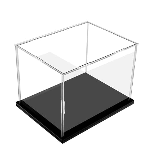 Clear Acrylic Display Case, 12x12x12 inch (30x30x30cm) | Assemble Cube Display Box, Black Base, Dustproof Protection, For Collectibles Memorabilia Figurines - size: 12 x 12 x 12 inches