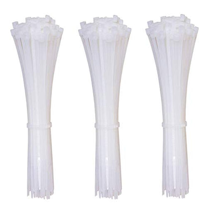 4 Inch Zip Ties (Tying Length 2.8"), 300pcs Nylon Cable Ties WHITE - color: White 300pcs, size: 4 inch