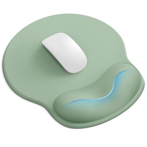 Mouse Pad with Wrist Rest, Ergonomic Mouse Pads for Desk, Office Non-Slip Mousepad with Gel Wrist Support(Sage Green, 10.6''L x 9''W) - color: Sage Green