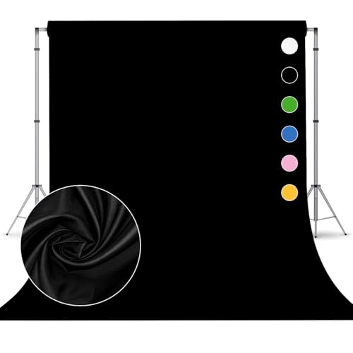 Black Photo Backdrop for Photoshoot, Black Photography Backdrop for Portraits, Fabric Background for Product Photography and Video Creation 8FTx10FT - color: Black, size: 8x10 FT