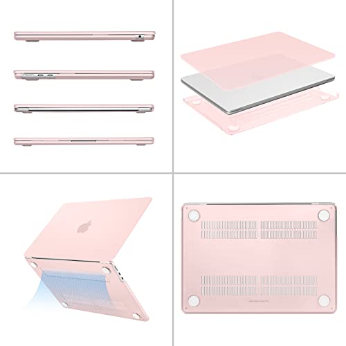 MOSISO Compatible with MacBook Air 13 inch Case M5 2026 M4 2025 M3 M2 2024-2022 A3449 A3240 A3113 A2681, Scratches-Resistant Protective Hard Shell for MacBook Air 13.6 inch Case, Chalk Pink - color: Chalk Pink