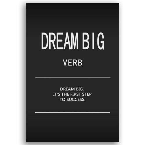 Motivational Canvas Wall Art Inspirational Dream Big Verb Posters Painting Quotes Wall Decor Office Wall Art Pictures Wall Decor Positive Affirmations Home Living Room Framed[12" W X 18" H] - color: A-ONE-07, size: 12"L x 18"W
