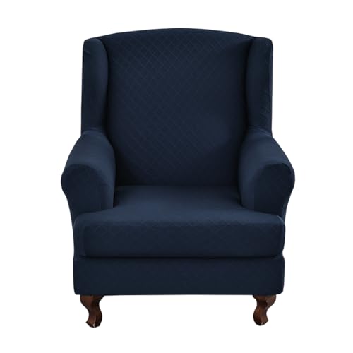 KRFOONN Stretch Wing Chair Slipcovers Printed 2 Piece Wingback Chair Covers Soft Spandex Wingback Armchair Slipcover Furniture Protector Chair Covers for Living Room Wingback Chair, T13 - color: Color T13