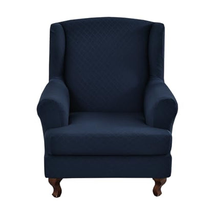 KRFOONN Stretch Wing Chair Slipcovers Printed 2 Piece Wingback Chair Covers Soft Spandex Wingback Armchair Slipcover Furniture Protector Chair Covers for Living Room Wingback Chair, T13 - color: Color T13