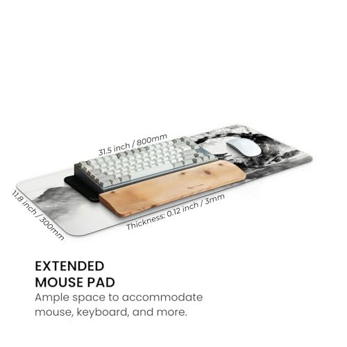 MAY FLOWER Gaming Mouse pad, Large Laptop Mousepad, Full Keyboard Mat, Long Computer Mouse Mat for Home and Office, Anti-Slip Rubber Base, 31.5 x 11.8 Inches (Japanese Cherry Blossom) - color: Japanese Cherry Blossom