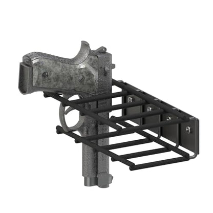 UNITEDPOWER Wall Mount Pistol Rack, 4 Handgun Holder for Gun Cabinet Storage, Revolvers Safe Organizer, Metal Gun Stand Fit Most Pistols With Laser Sights