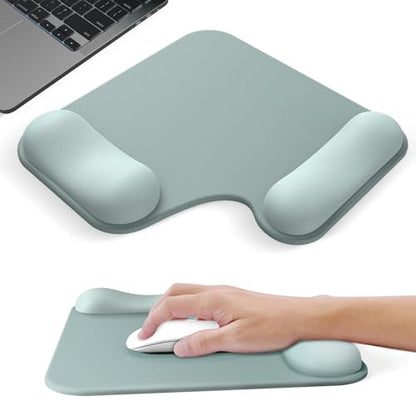 Ergonomic Mouse Pad with Gel Wrist Rest (1"& 1.2" Dual Height) - Cyan Mouse Pads Compact Mousepad Desk Mat Office, Gaming & Carpal Tunnel Relief | Non-Slip Rubber Base - color: Cyan