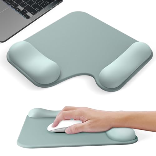 Ergonomic Mouse Pad with Gel Wrist Rest (1"& 1.2" Dual Height) - Cyan Mouse Pads Compact Mousepad Desk Mat Office, Gaming & Carpal Tunnel Relief | Non-Slip Rubber Base - color: Cyan