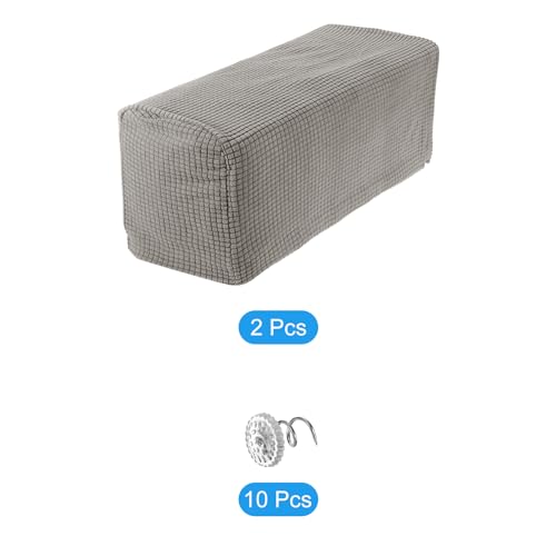 uxcell 2pcs Stretch Armrest Covers for Chairs/Sofas, Couch Arm Covers with Twist Pin, Furniture Protector Slipcovers Taupe - color: Taupe