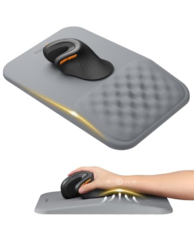ProtoArc Ergonomic Mouse Pad with Wrist Rest, MP50 Mousepad with Massage Design, Soft Memory Foam and Non-Slip PU Base for Pain Relief, Desk, Home, Office, 12x8 Inches, Gray (Mouse Not Included) - color: Gray Lycra