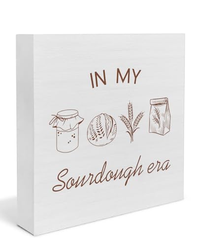 Funny Sourdough Gifts for Baking Lovers, In My Sourdough Era Kitchen Wooden Box Sign Decor, Baking Gifts for Bakers Women Men - color: Sourdough01