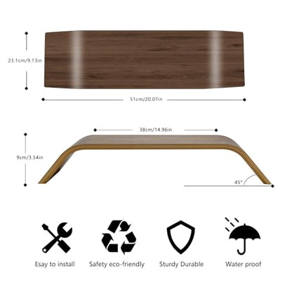 SAMDI Wooden Computer Monitor Stand Save Space Desktop Riser for Computers LCD Monitors Laptop PC iMac Notebook Apple MacBook(Black Walnut)