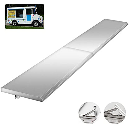 Concession Shelf 96L x 12W Inch, Stainless Steel Drop Down Folding Serving Food Shelf Stand Serving for Concession Windows - size: 96L x 12W