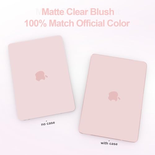 G JGOO Compatible with MacBook Neo Case 13 inch 2026 Release Model A3404, 100% Match Official Color, Matte Plastic Protective Hard Shell Case with Keyboard Cover & Screen Protector, Blush Clear - color: Blush Clear