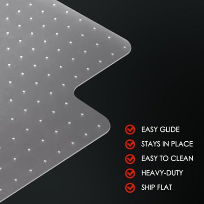 Kuyal Office Chair Mat for Carpet, 2 Pack 36x48 Clear Heavy Duty Computer Chair Mat with Lip, Under Desk Protector Carpeted Floors Mat, Easy Chair Movement,Ship Flat - size: 36" X 48" with Lip 2Pack