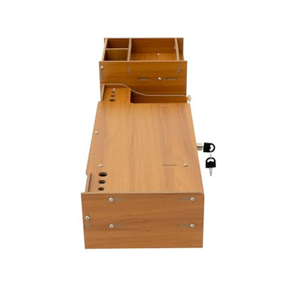 Computer Monitor Stand, Computer Rack with Drawers, Two top Platforms Desk Organizer Monitor Stand with Extra Large Storage Desktop Computer Stand for PC, Laptop, Printer, Screen, TV (04) - size: 04