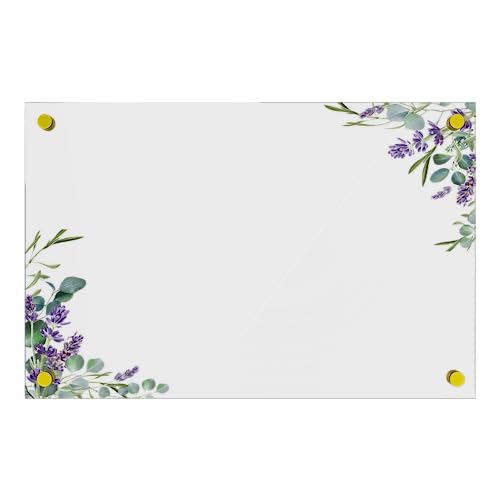 Acrylic Dry Erase Board for Wall with Stylish Border - Shipped Next Day, Made in USA, Non-Magnetic Whiteboard, Wall Mounted Board, Easy to Clean (Clear - 12x18) - color: Lavendar - Clear, size: 12"x18"