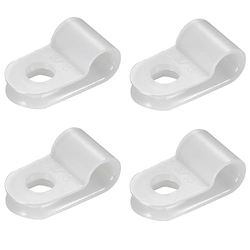 100PCS White Nylon R-Type Cable Clamp 5/8 Inch Cable Organizer Assortment Kit for Wire Management - size: 5/8 INCH 100PCS R-Type