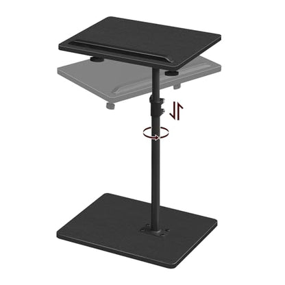 MAHANCRIS TV Tray Table, Height Adjustable TV Trays with 360° Swivel, Space-Saving Side Table for Couch, Multi-Functional Sofa Table with Anti-Slip Bar, Bedside, Black ETBK4501 - color: Black