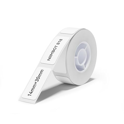 NIIMBOT Thermal Transfer Labels 0.55''x1.18'', for N1(B18) Label Maker, PET Material, Waterproof and High-Temperature Resistance, Long Storage Time, White(14x30mm-190) - color: 0.55''×1.18''-white