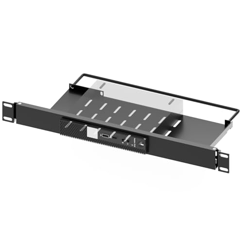Mini Rack Mount for Dell OptiPlex Micro Form Factor Case，1U Hinged Server Rack Shelf for 19-inch Cabinet or Rack
