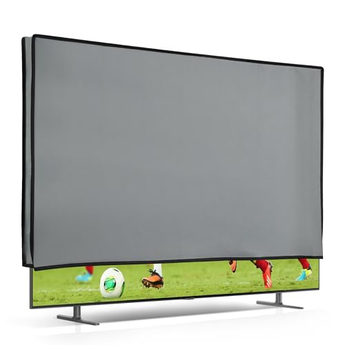 kwmobile Indoor 32" TV Cover – Television Dust Cover Screen Protector – TV Screen Dust Protection – Synthetic Fabric Light Grey - color: light grey, size: 32" TV
