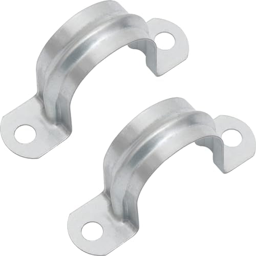 30 PCS 1 Inch Reinforced Rigid Pipe Strap,2 Holes U Bracket Cable Clamp Hanger,Zinc Coated Tension Tube Clip,Conduits Strap Clamps for Pipe Fixing on Various Surfaces,30 PCS(25 mm) - size: 1Inch(25mm) 30PCS