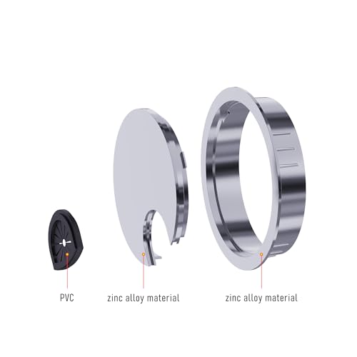 Desk Grommet 2-3/8 Inch 60mm, Zinc Alloy Computer Desk Wire Hole Cover, Office Desktop Cord Cable Hole Metal Ring, Bright Silver - size: 2-3/8" Bright Silver