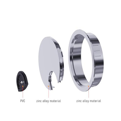 Desk Grommet 2-3/8 Inch 60mm, Zinc Alloy Computer Desk Wire Hole Cover, Office Desktop Cord Cable Hole Metal Ring, Bright Silver - size: 2-3/8" Bright Silver