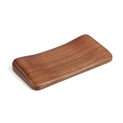 Faluber Ergonomic Walnut Wood Wrist Rest for Mouse - 6.3x3.15 inches/16x8cm, Comfort Support with Non-Slip Pads.