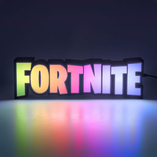 Paladone Fortnite RGB Colour-Changing Logo Light – Officially Licensed Gaming Lamp with Remote Control, Wall or Desk Display, USB Powered Décor for Gamers