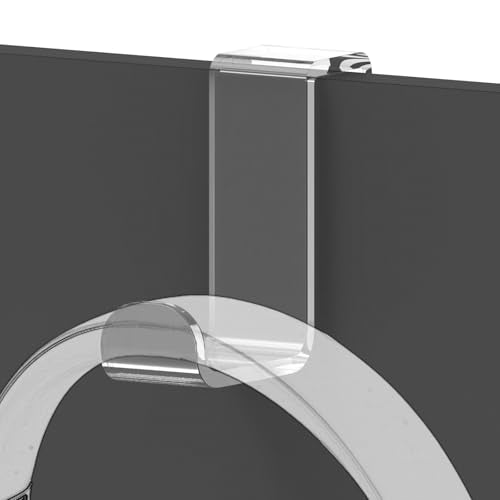 GEEKRIA Acrylic Cubicle Headphone Hook, Clear Headset Holder for Office Partition, Desk Panel & Cubicle Wall, Compatible with Bose, Sony, Sennheiser, Audio-Technica, JBL, Beats