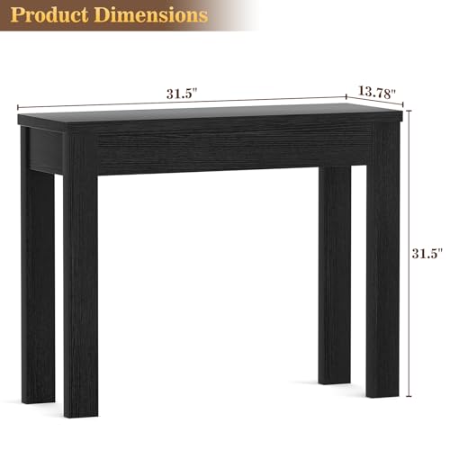 Armocity Console Table, Small Farmhouse Wood Entryway Table, Sofa Tables Narrow Long Behind Couch, Entry Table for Entrance, Hallway, Living Room, 32", Embossed Black - color: Embossed Black, size: 32"
