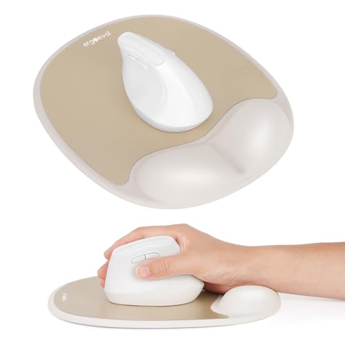Ergonomic Mouse Pad with Wrist Rest & Elbow Support, Memory Foam Cushion, Non-Slip Base, Pain Relief for Office, Home & Gaming, Compatible with Vertical Ergonomic Mouse (Latte Beige) - color: Latte Beige