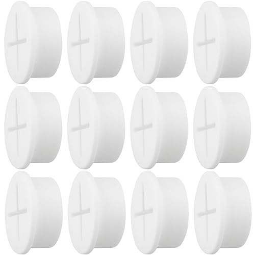 Desk Grommet,1 Inch Flexible Rubber Grommets, Silicone Cable Cord Grommet Wire Hole Cover for Desk, Table and Other Furnitures(12Pack) - size: 1IN/25mm White