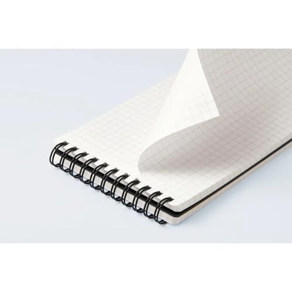 Maruman Mnemosyne Grid Notebook- Horizontal 3.94" x 7.09" Layout, 80 Sheets / 160 Pages, 5mm Graph Paper Journal, Perforated Pages & Wire-Bound to Lay Flat, Black, Made in Japan - size: Long (3.94" x 7.09")