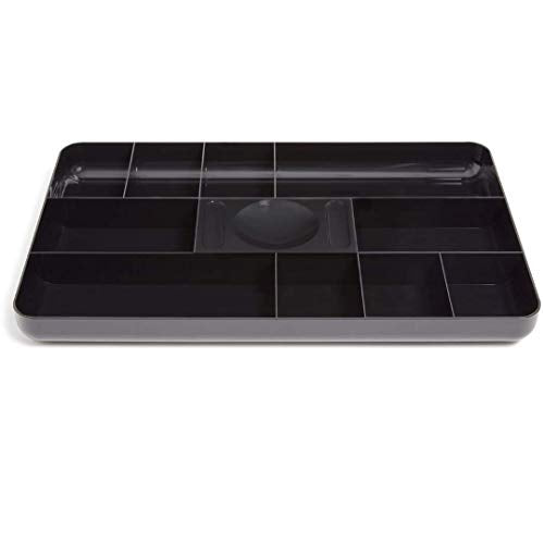 1InTheOffice Desk Drawer Organizer Tray, 13-Compartment Office Desk Drawer Organizer Black