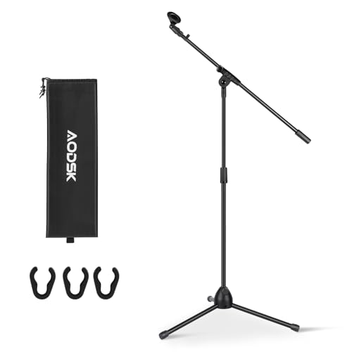 AODSK Deluxe Tripod Microphone Stand with Boom Arm & Twist Clutch Height Adjustment (Upgraded version) - style: Upgraded version