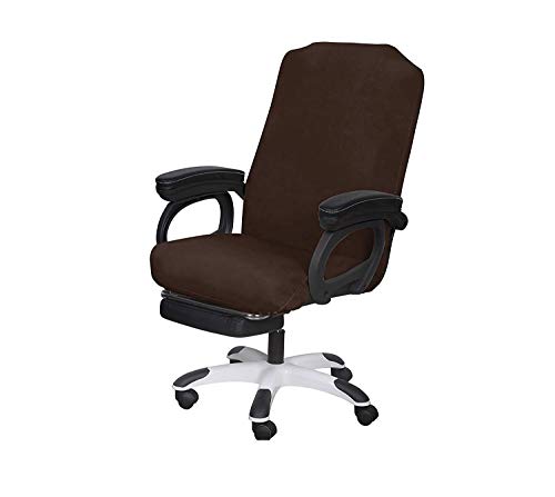 SARAFLORA Office Chair Cover- Large, Brown- Removable Computer Chair Cover for Office Chair with Zipper for Universal Rotating Chair Desk Chair Cover High Back Chair Seat Washable Protector for Pets - color: Brown, size: Large | 1PCS