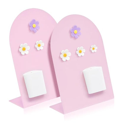 Desk Magnetic Message Board, Metal Bulletin/Memo Board with Magnetic Pen Holder and Flower Pins with Stand, Souvenir/Photo Display Board for Home, Office, Dormitory, Apartment, 8 * 11Inch (Pink) - color: Pink