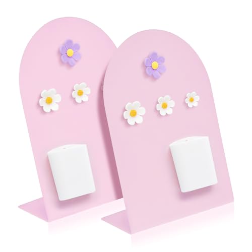 Desk Magnetic Message Board, Metal Bulletin/Memo Board with Magnetic Pen Holder and Flower Pins with Stand, Souvenir/Photo Display Board for Home, Office, Dormitory, Apartment, 8 * 11Inch (Pink) - color: Pink
