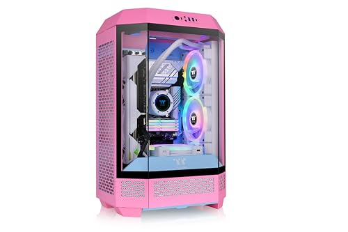 Thermaltake Tower 300 Bubble Pink Micro-ATX Case; 2x140mm CT Fan Included; Support Up to 420mm Radiator; Optional Chassis Stand Kit Allows Horizontal Display; CA-1Y4-00SAWN-00; 3 Year Warranty - color: Bubble Pink, size: Tower 300 Case, style: Tower 300