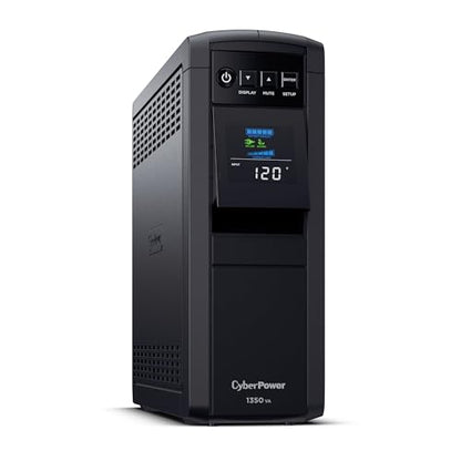 CyberPower CP1350PFCLCD PFC Sinewave UPS Battery Backup and Surge Protector, 1350VA/880W, 12 Outlets, AVR, Mini-Tower, UL Certified - size: 1350VA, style: Mini-Tower