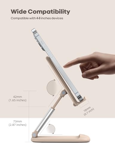 Lamicall Khaki Phone Holder for Desk - Cellphone Stand Khaki Desk Accessories Desktop Office Must Have Compatible Gifts for iPhone, Telephone Stand, 4-8'' Smartphone - color: Khaki