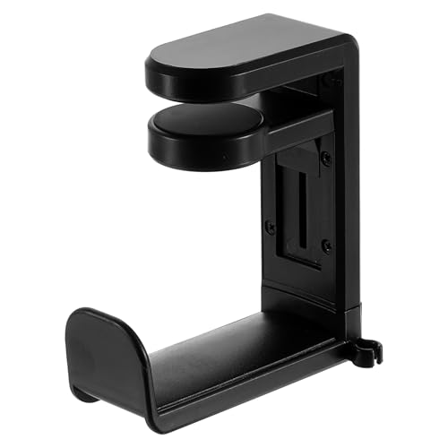 HARFINGTON Headphone Stand Holder 360 Degree Adjustable Clamp Desk Hook Clamp 0.39"-1.65" Clamping Range PC Gaming Headset Stand for Headphone Earphone, Black - color: Black
