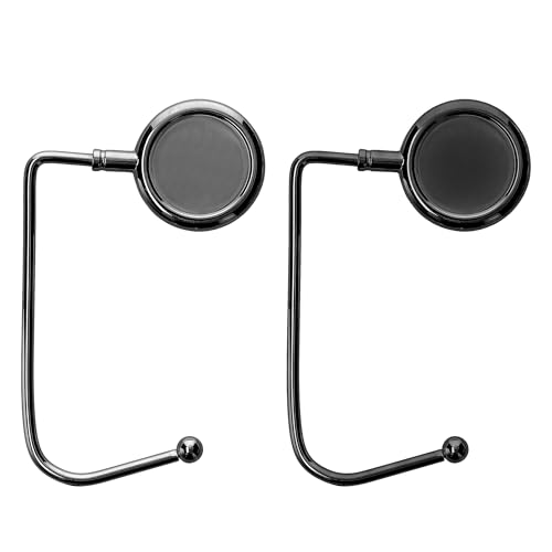 kwmobile Purse Hook for Table - Set of 2 Purse Holder - Handbag Hanger - Portable Bag Holder - Bag Hooks for Desk - Table Hook Dark Slate/Black - color: Dark Slate / black