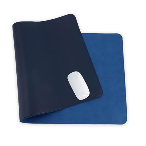 24 x 12 Inches Leather Desk Pad Protector, Non-Slip PU Leather Desk Mat, Laptop Desk Pad, Perfect for Office & Home Use (navy blue) - color: Navy Blue