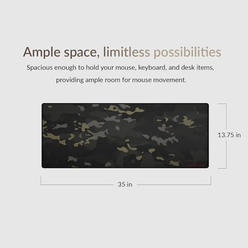 Das Keyboard Large Gaming Mouse Pad Desk Mat with Stitched Edge - Non Slip Base - Waterproof - Premium Cloth Mousepad for Home Work Gaming - Urban Commando Camo - color: Urban Commando Camo
