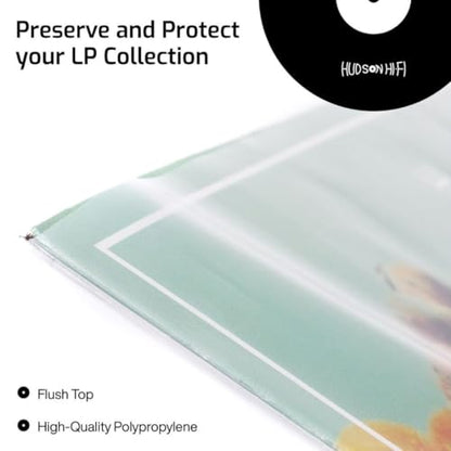 Hudson Hi-Fi Anti-Static Vinyl Record Sleeves - Durable Clear Disc Sleeves- Protect Your LP Albums from Scratches, Dust & Dirt - Acid-Free Rice Paper Disc Covers, 500x Outer Sleeves - size: 500 Outer
